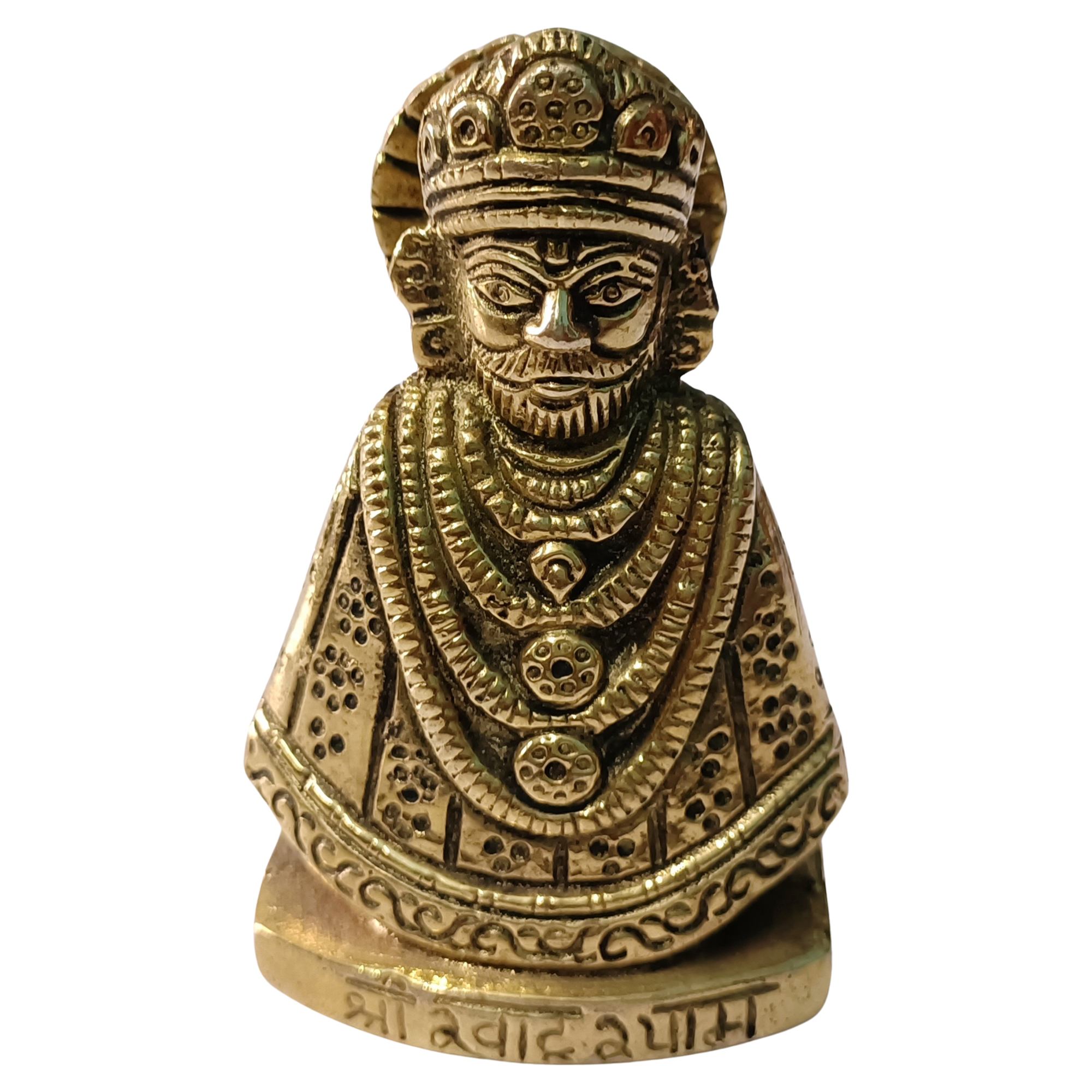 Brass Lord Khatu Shyam Baba Ji Idol Statue Puja Figurine Religious Pooja Gift Home Décor Showpiece (3.5inch)