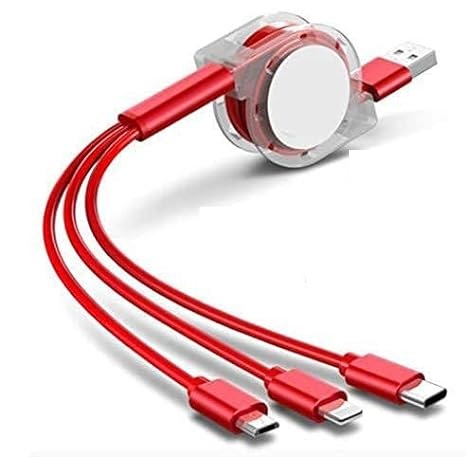 Fast Charging Cable, 360 Degree 3in1 Jack, Fast Cable Compatible with All Type-C Smartphone, Android and iOS Smartphone