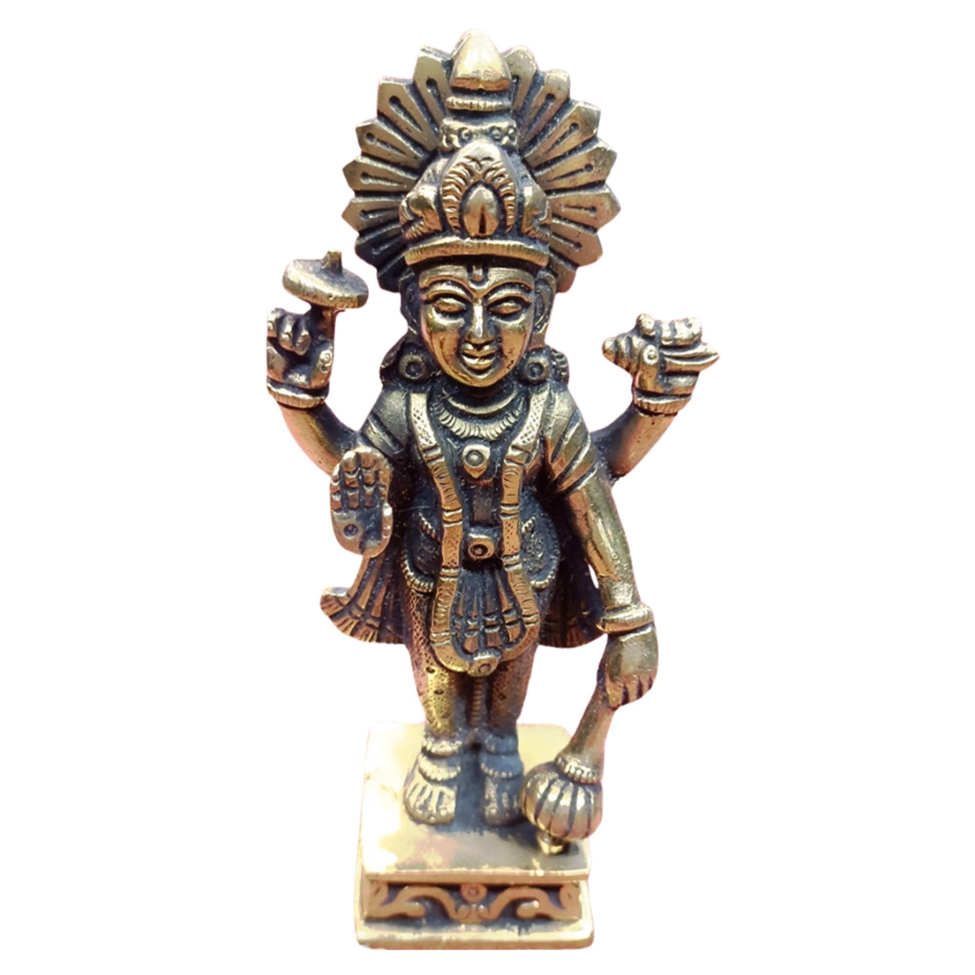 Lord Brass Vishnu statue,14cm brass narayana statue,good vibes,Hindu,spritual,Brass Narayana,Meditation Room Decor,Yoga Figurine.