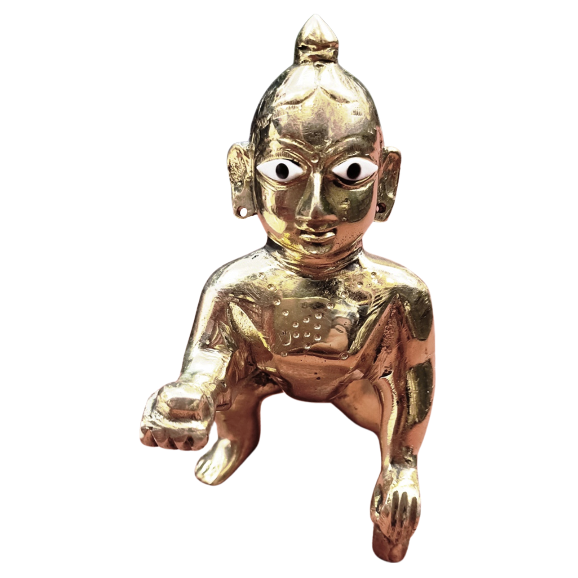 Brass Laddu Gopal Statue Decorative Item/Pooja Article (S05) Weight 280gm Height 11cm (100% Brass)