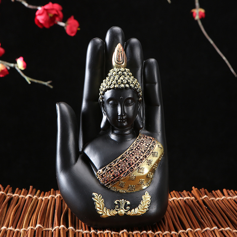 Green Resin Thai Buddha Statue Handmade Sculpture Hindu Fengshui Buddhist Figurine Meditation Home